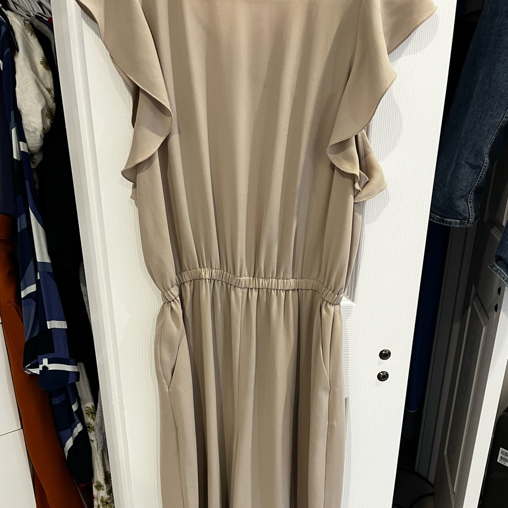 Wilfred Beige Ruffle Jumpsuit